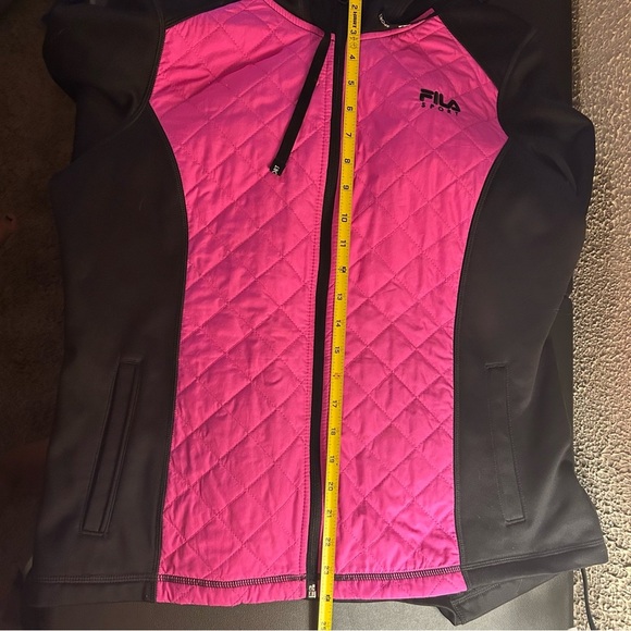 Fila Sport Girl's Full Zip Hooded Jacket Pink/Black Athletic Sports Workout - Picture 8 of 10